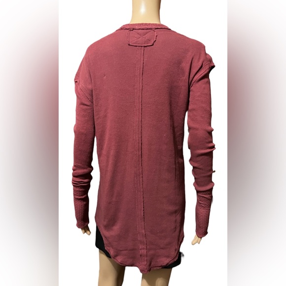 We The Free People Colby Long Sleeve Oversized Scoop Neck  Tee Plum XS NWoT - Picture 5 of 13